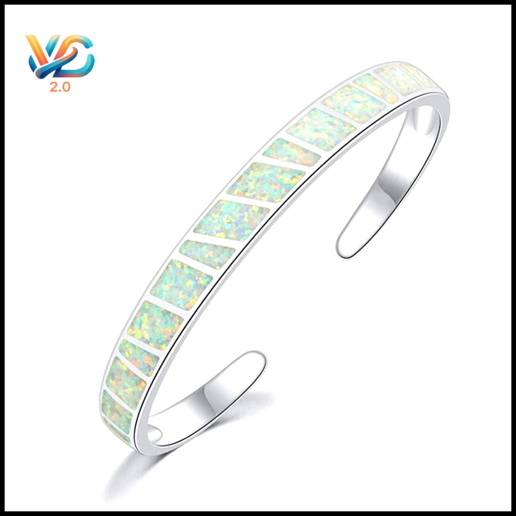 Gold Plated Opal Cuff Bracelet Adjustable Hypoallergenic Elegant Minimal Jewelry